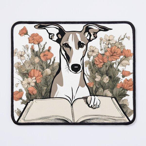 Item preview, Florisitc flowers Dog Whippet Dog and Books designed and sold by GoodyPaws.