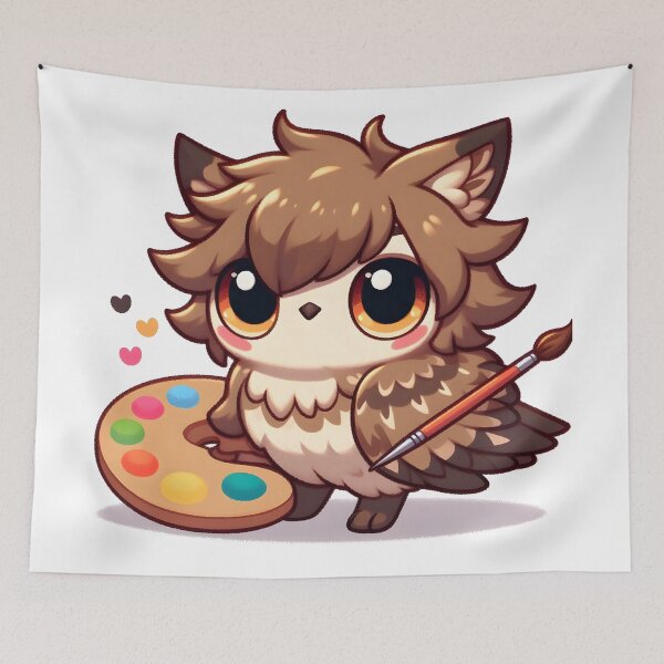 Item preview, Kawaii Xenops With An Artist'S Palette designed and sold by CanvasCutie.