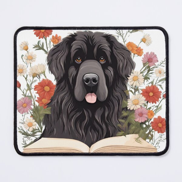 Item preview, Florisitc flowers Dog Newfoundland Dog and Books designed and sold by GoodyPaws.