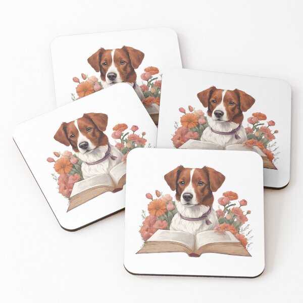 Item preview, Floristic flowers Dog Brittany Dog and Books designed and sold by GoodyPaws.