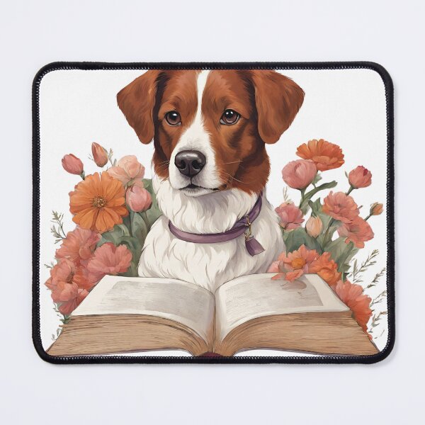Item preview, Floristic flowers Dog Brittany Dog and Books designed and sold by GoodyPaws.