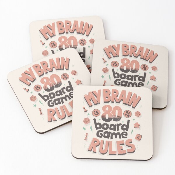 Item preview, My brain is 80% board game rules (pink) designed and sold by Anti-Style.