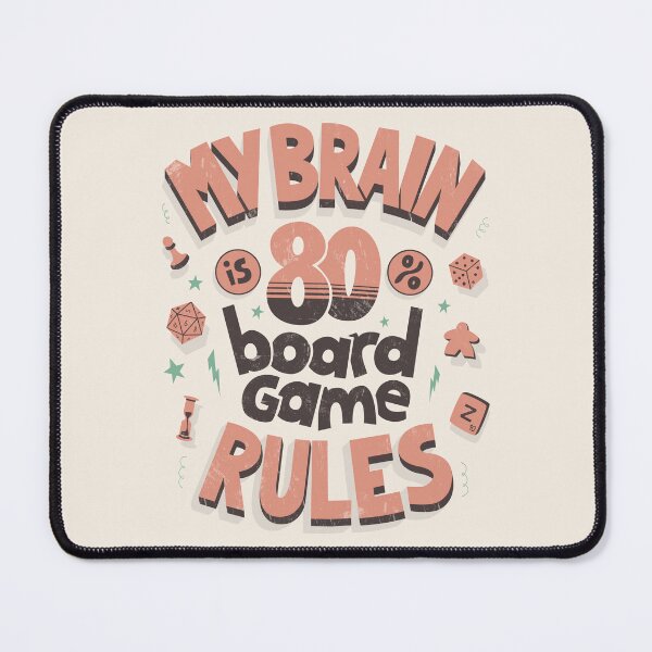 Item preview, My brain is 80% board game rules (pink) designed and sold by Anti-Style.