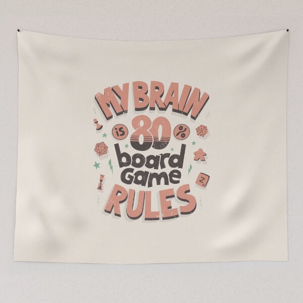Item preview, My brain is 80% board game rules (pink) designed and sold by Anti-Style.