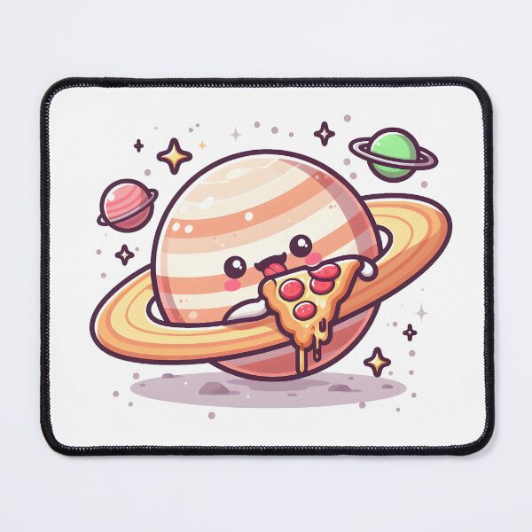 Item preview, Kawaii Planet: A Saturn-Shaped Pizza Slice designed and sold by CanvasCutie.