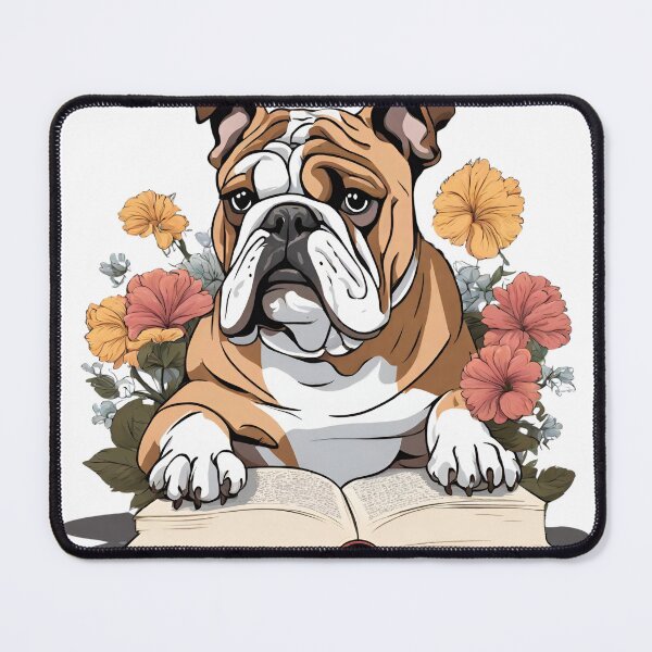 Item preview, Floristic flowers Dog Bulldog Dog and Books designed and sold by GoodyPaws.