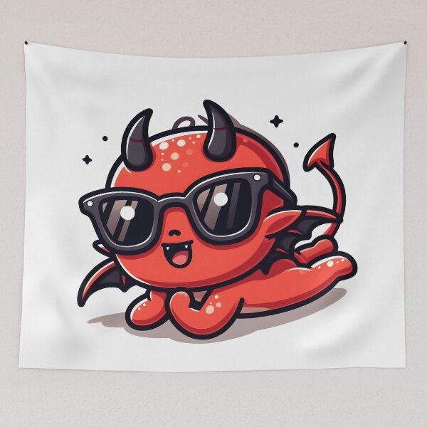 Item preview, Kawaii Chirpy Demon With Sunglasses designed and sold by CanvasCutie.