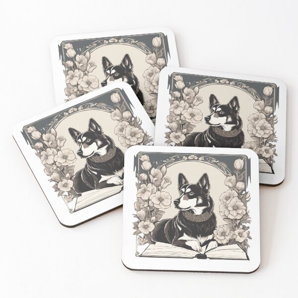 Item preview, Floristic flowers Dog Lapponian Herder Dog and Books designed and sold by GoodyPaws.