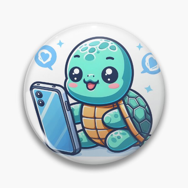 Item preview, Kawaii Turtle With Smartphone designed and sold by CanvasCutie.