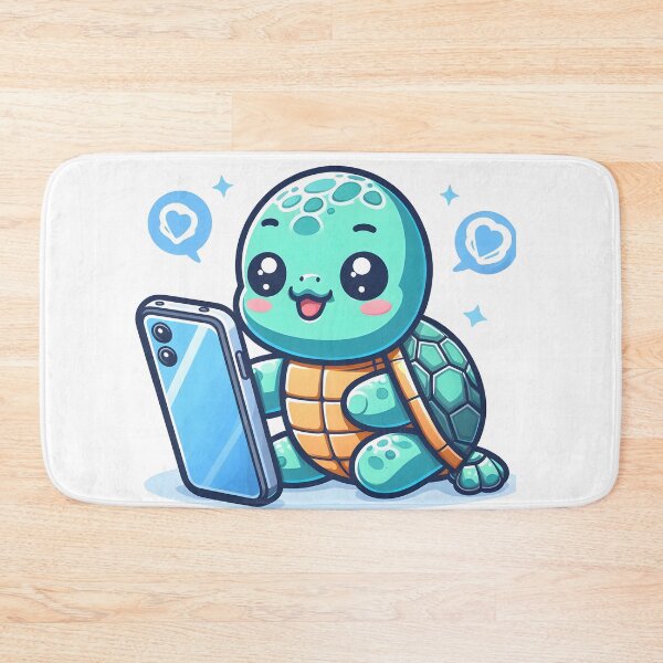 Item preview, Kawaii Turtle With Smartphone designed and sold by CanvasCutie.