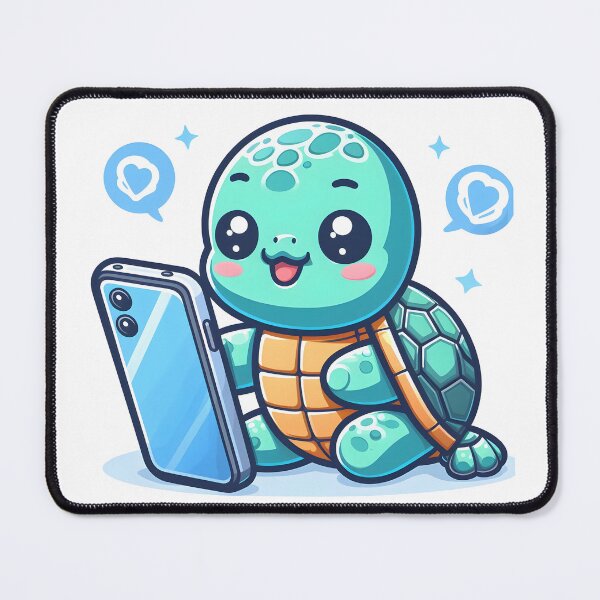 Item preview, Kawaii Turtle With Smartphone designed and sold by CanvasCutie.