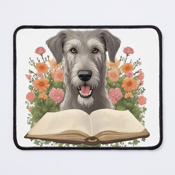 Item preview, Floristic flowers Dog Irish Wolfhound Dog and Books designed and sold by GoodyPaws.