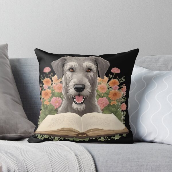 Item preview, Floristic flowers Dog Irish Wolfhound Dog and Books designed and sold by GoodyPaws.