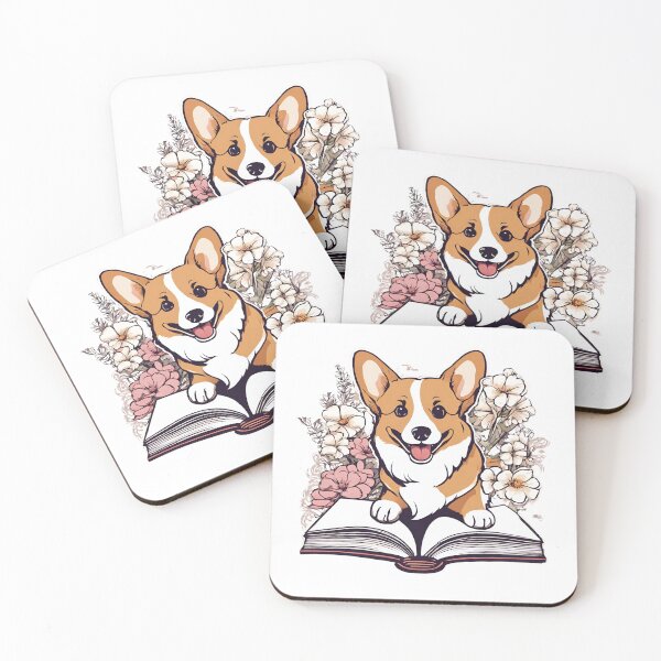 Item preview, Floristic flowers Dog Pembroke Welsh Corgi Dog and Books designed and sold by GoodyPaws.