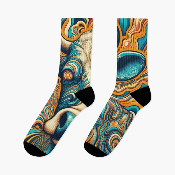 Item preview, trippy cow art designed and sold by scabsecrete.