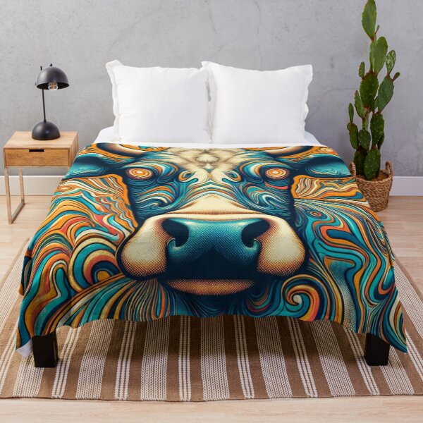 Item preview, trippy cow art designed and sold by scabsecrete.