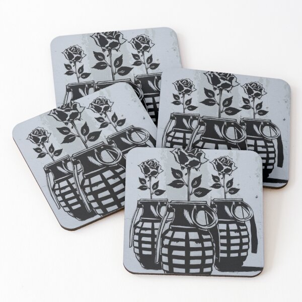Item preview, Grenades And Flowers Stencil Graffiti designed and sold by Bomax121.