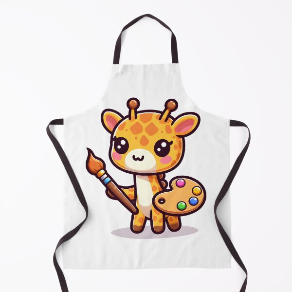 Item preview, Kawaii Giraffe With An Artist'S Palette designed and sold by CanvasCutie.