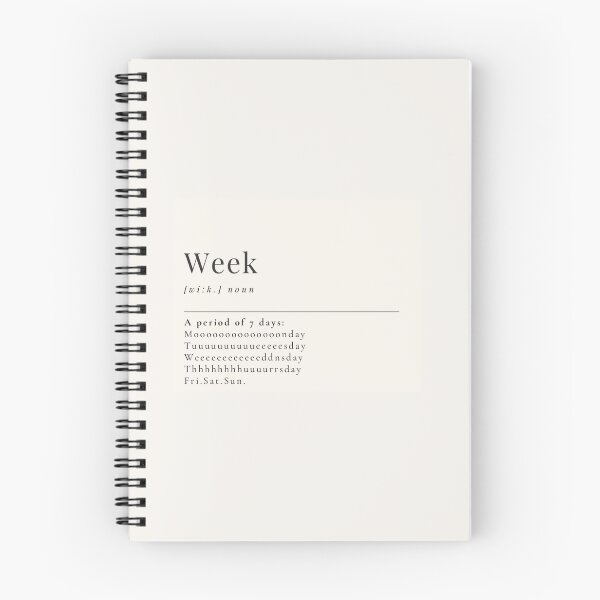 Item preview,  Funny Aesthetic Dictionary Definition of 'Week' designed and sold by CreativeCanvas6.