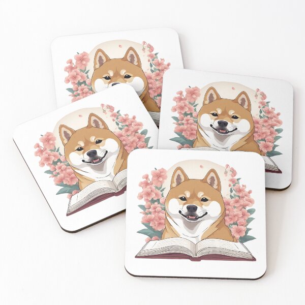 Item preview, Floristic flowers Dog Shiba Inu Dog and Books designed and sold by GoodyPaws.