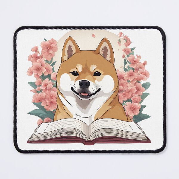 Item preview, Floristic flowers Dog Shiba Inu Dog and Books designed and sold by GoodyPaws.