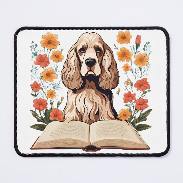 Item preview, Floristic flowers Dog American Cocker Spaniel Dog and Books designed and sold by GoodyPaws.
