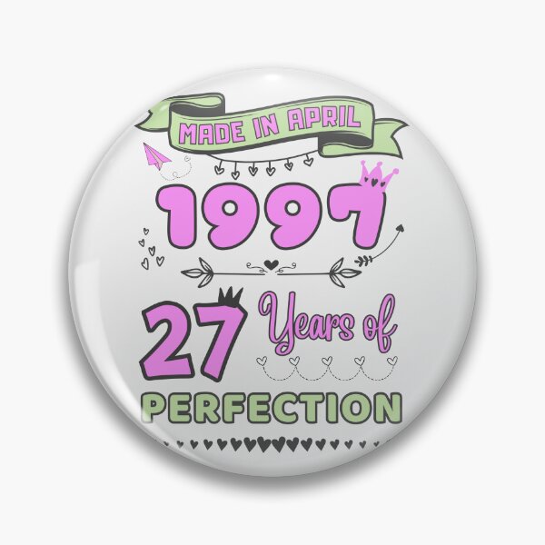 Item preview, Made in april 1997 27 Years of Perfection, 27th Birthday mug for her, Officially 27, Women Birthday mug, Personalized 27th Birthday Gift designed and sold by amchtakkosa1.
