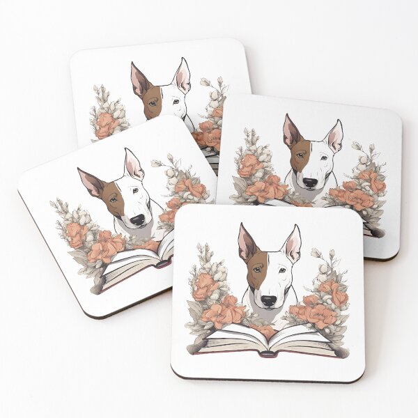 Item preview, Floristic flowers Dog Bull Terrier and Books designed and sold by GoodyPaws.