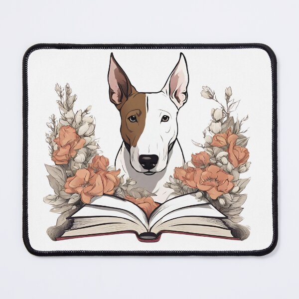 Item preview, Floristic flowers Dog Bull Terrier and Books designed and sold by GoodyPaws.