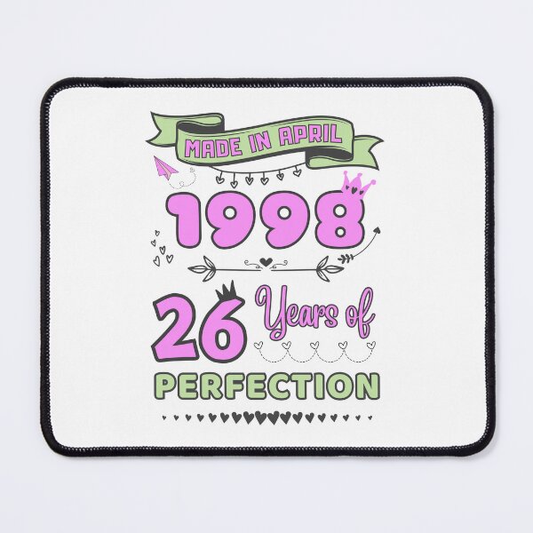 Item preview, Made in april 1998 26 Years of Perfection, 26th Birthday Sticker, Officially 26, Women Birthday Stickers, Personalized 26th Birthday Gift designed and sold by amchtakkosa1.
