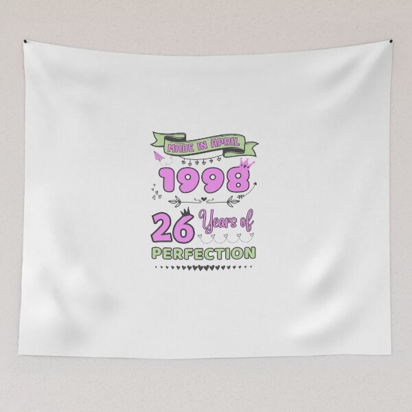 Item preview, Made in april 1998 26 Years of Perfection, 26th Birthday Sticker, Officially 26, Women Birthday Stickers, Personalized 26th Birthday Gift designed and sold by amchtakkosa1.