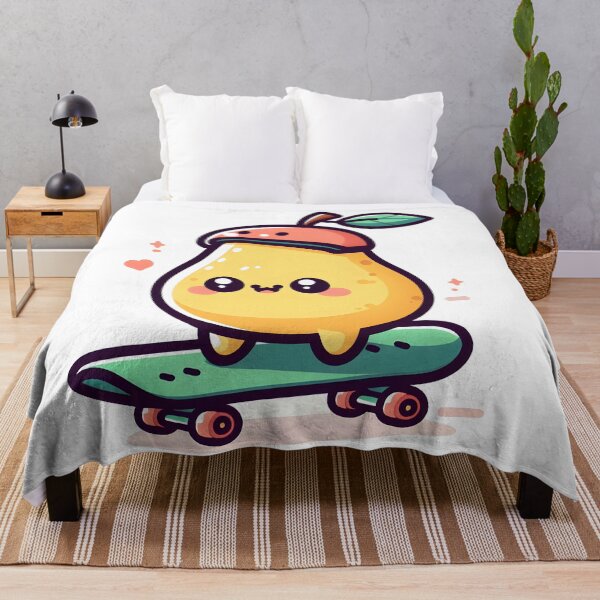 Item preview, Kawaii Pear With A Helmet Riding A Skateboard designed and sold by CanvasCutie.