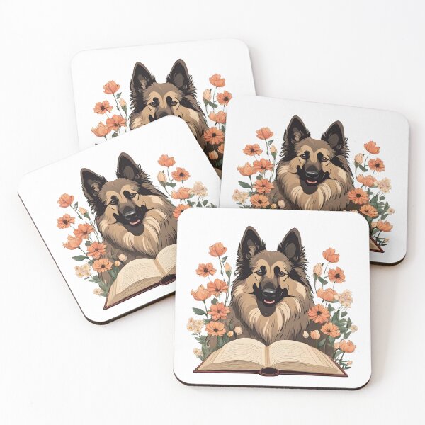 Item preview,  Floristic flowers Dog Belgian Tervuren and Books designed and sold by GoodyPaws.