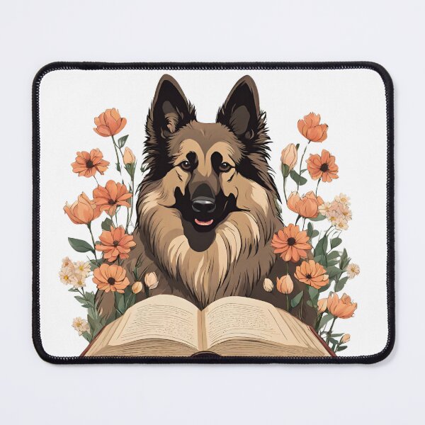 Item preview,  Floristic flowers Dog Belgian Tervuren and Books designed and sold by GoodyPaws.