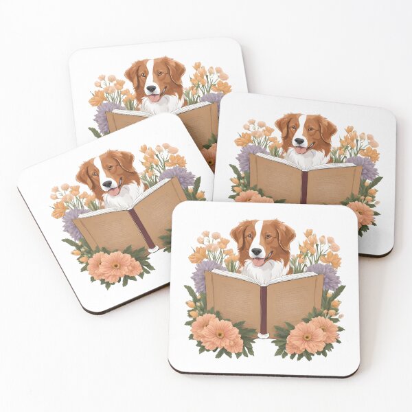 Item preview, Floristic flowers Dog Nova Scotia Duck Tolling Retriever and Books designed and sold by GoodyPaws.