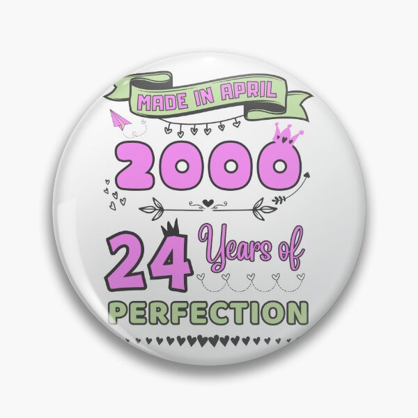 Item preview, Made in april 2000 24 Years of Perfection, 24th Birthday Sticker, Officially 24, Women and girls Birthday Stickers, Personalized 24th Birthday Gift designed and sold by amchtakkosa1.
