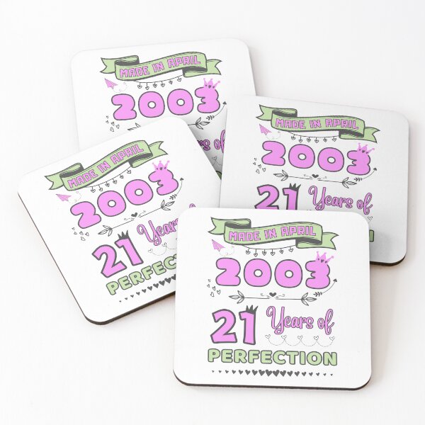 Item preview, Made in april 2003 21 Years of Perfection, 21st Birthday t-shirt, Officially 21, Women and girls Birthday Tshirt, Personalized 21st Birthday Gift designed and sold by amchtakkosa1.
