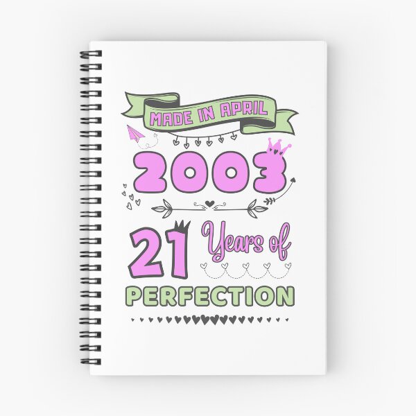 Item preview, Made in april 2003 21 Years of Perfection, 21st Birthday t-shirt, Officially 21, Women and girls Birthday Tshirt, Personalized 21st Birthday Gift designed and sold by amchtakkosa1.