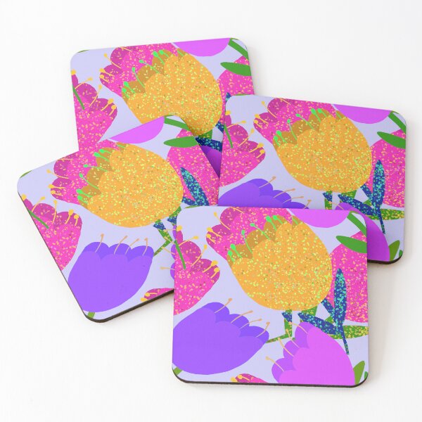 Item preview, Colorful Sparking Hand Drawn Tulips - Repeating Floral Pattern designed and sold by Victoria Rose.