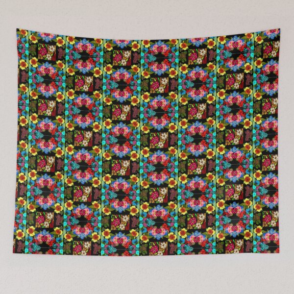 Artikelvorschau, Fantasiemuster Blumen Blütenteppich bunt Blüten Geometrik entworfen und verkauft von G-M-Designs.
