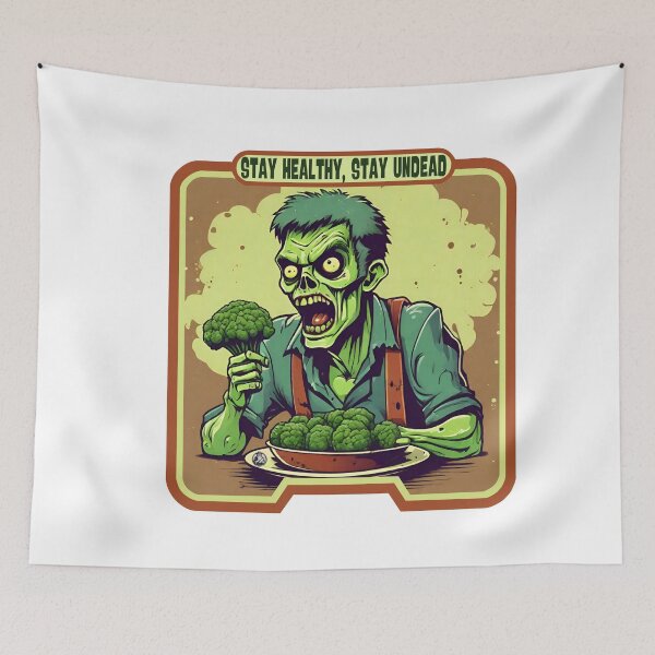 Item preview, Zombie eat broccoli healty life designed and sold by Eolithic.
