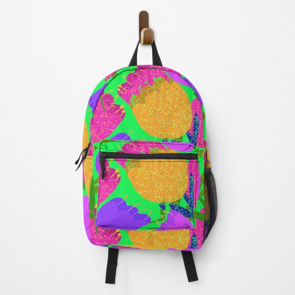 Item preview, Colorful Sparking Hand Drawn Tulips on Bright Green Background - Repeating Floral Pattern designed and sold by Victoria Rose.