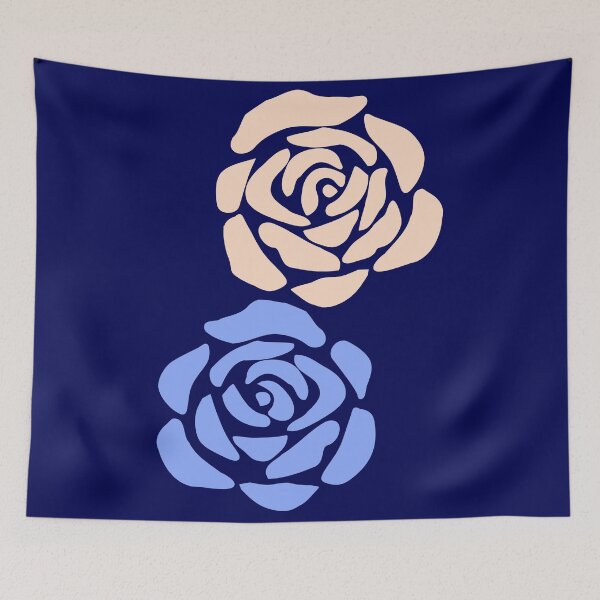Item preview, Impossible Couple Blue Peach Abstract Roses Shapes Mania designed and sold by Shapes-Mania.
