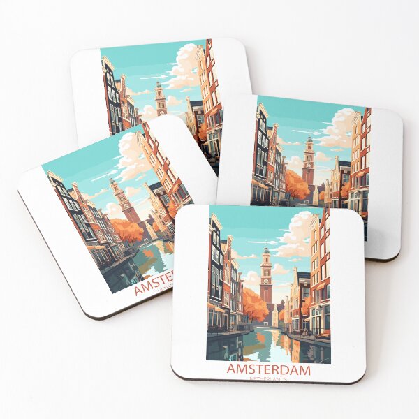 Item preview, Amsterdam. Netherlands. Vintage Style Travel Poster designed and sold by Lucy Goosy Art.