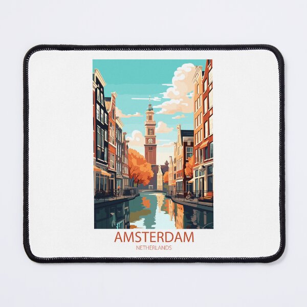 Item preview, Amsterdam. Netherlands. Vintage Style Travel Poster designed and sold by Lucy Goosy Art.