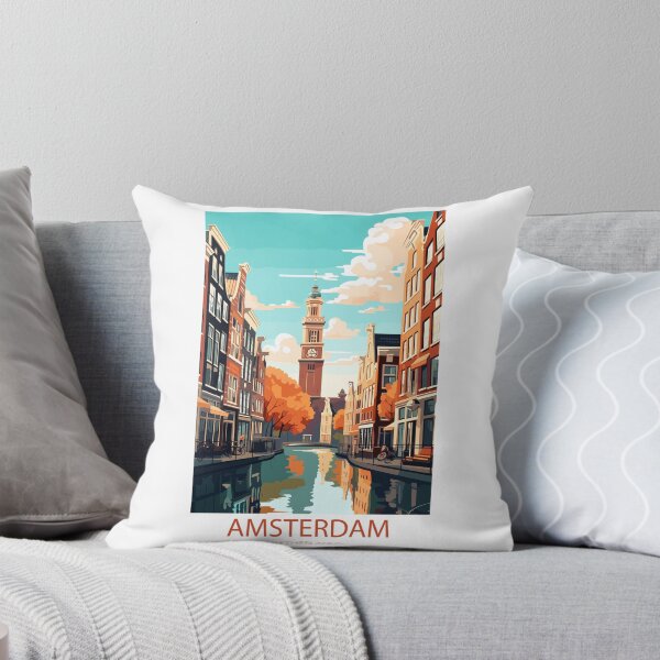 Item preview, Amsterdam. Netherlands. Vintage Style Travel Poster designed and sold by Lucy Goosy Art.