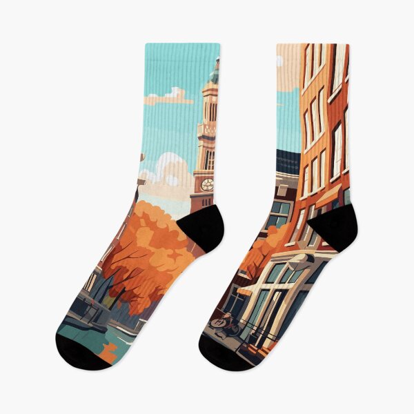 Item preview, Amsterdam. Netherlands. Vintage Style Travel Poster designed and sold by Lucy Goosy Art.