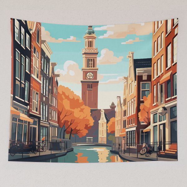 Item preview, Amsterdam. Netherlands. Vintage Style Travel Poster designed and sold by Lucy Goosy Art.