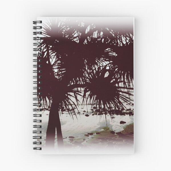 Item preview, Pandanus Tree With Beach And Rocks Black And White designed and sold by Designsbygroovy.