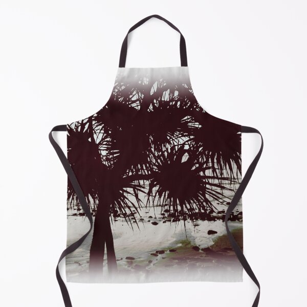 Item preview, Pandanus Tree With Beach And Rocks Black And White designed and sold by Designsbygroovy.